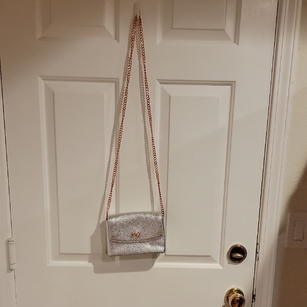 Ted Baker London Silver Crossbody Bag with Chic Metallic Finish